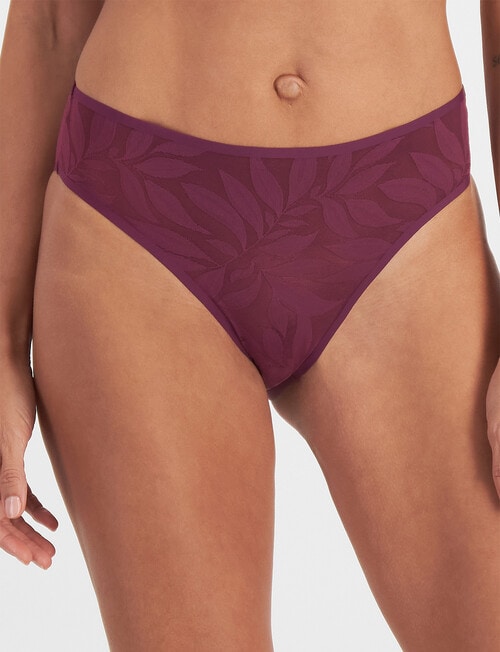 Berlei Because Mindful Mesh Hi Bikini, Blackcurrant product photo