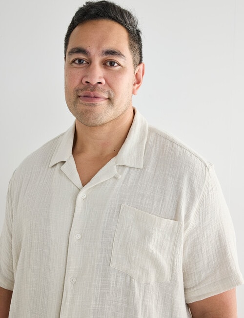 Tarnish King Size Cuba Slub Double Layer Shirt, Bone product photo