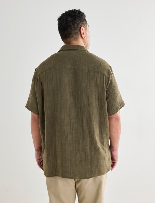 Tarnish King Size Cuba Slub Double Layer Shirt, Khaki product photo View 02 L
