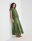 Zest Linen Blend Swirl Maxi Skirt, Olive product photo