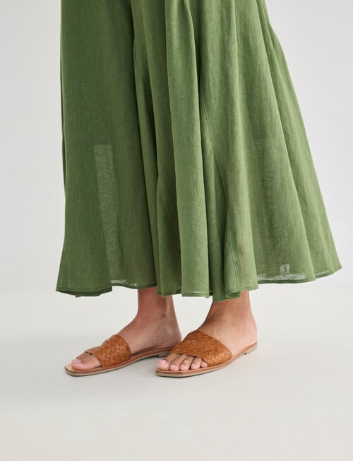 Zest Linen Blend Swirl Maxi Skirt, Olive product photo View 05 L