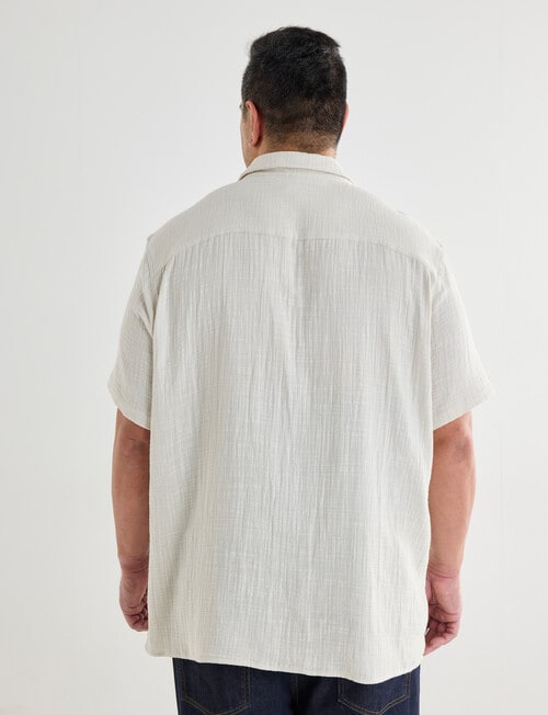 Tarnish King Size Cuba Slub Double Layer Shirt, Bone product photo View 02 L