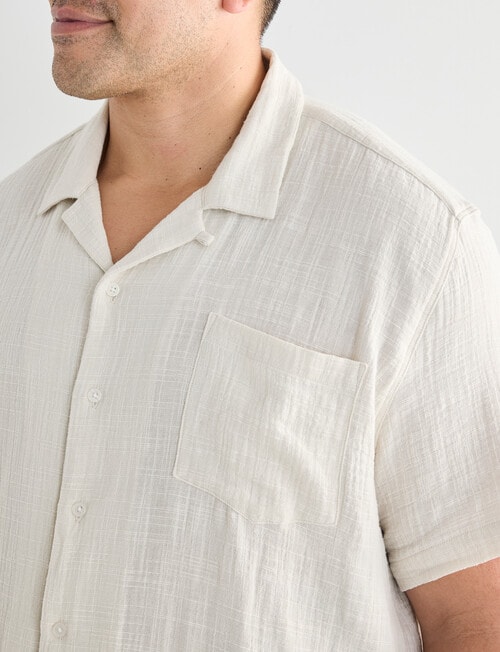 Tarnish King Size Cuba Slub Double Layer Shirt, Bone product photo View 04 L