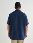 Tarnish King Size Cuba Slub Double Layer Shirt, Navy product photo View 02 S