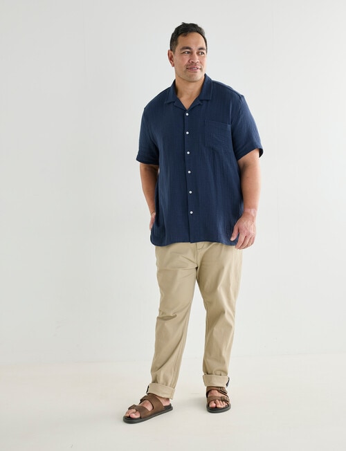 Tarnish King Size Cuba Slub Double Layer Shirt, Navy product photo View 03 L
