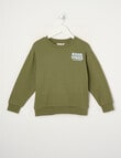Mac & Ellie Good Vibes Sweatshirt Crew, Khaki product photo