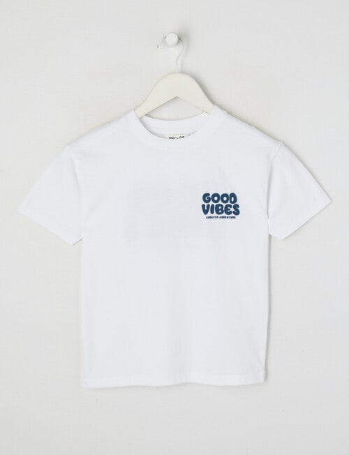 Mac & Ellie Good Vibes Box Tee Short Sleeve, Milk product photo