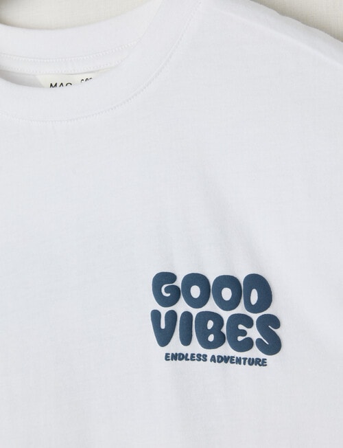 Mac & Ellie Good Vibes Box Tee Short Sleeve, Milk product photo View 03 L