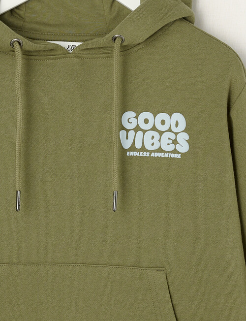 Mac & Ellie Good Vibes Oversized Hoodie, Khaki product photo View 03 L