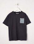 Mac & Ellie Good Vibes Short Sleeve Box Tee, Coal product photo