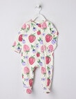 Teeny Weeny Berries Stretch Cotton Sleepsuit, Vanilla product photo
