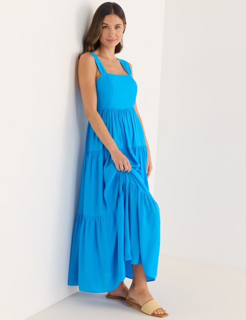 Whistle Cross Back Sleeveless Maxi Sundress, Azure product photo