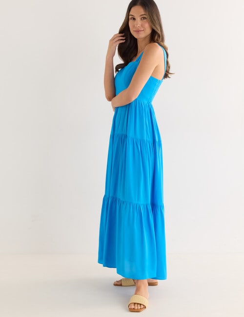 Whistle Cross Back Sleeveless Maxi Sundress, Azure product photo View 03 L