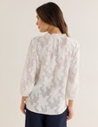 Whistle Ruffle Jacquard Blouse, Ivory product photo View 02 S
