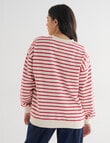 Denim Republic Heritage Sweatshirt , Red & Ecru Stripe product photo View 02 S