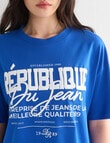 Denim Republic Slogan Tee, Cobalt product photo View 04 S