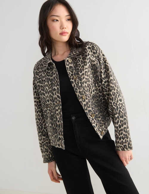 Denim Republic Denim Boxy Jacket, Animal product photo View 05 L