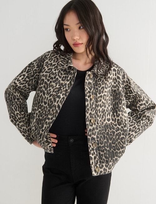 Denim Republic Denim Boxy Jacket, Animal product photo View 07 L