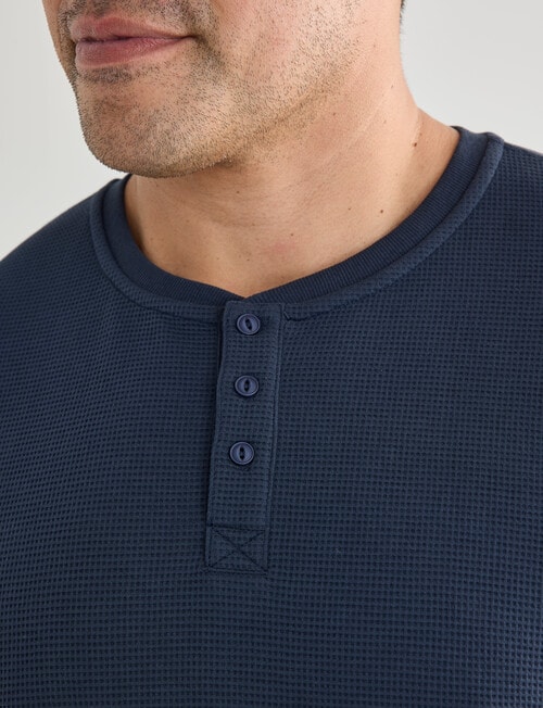 Gasoline King Size Sonar Waffle Henley T-Shirt, Slate product photo View 06 L