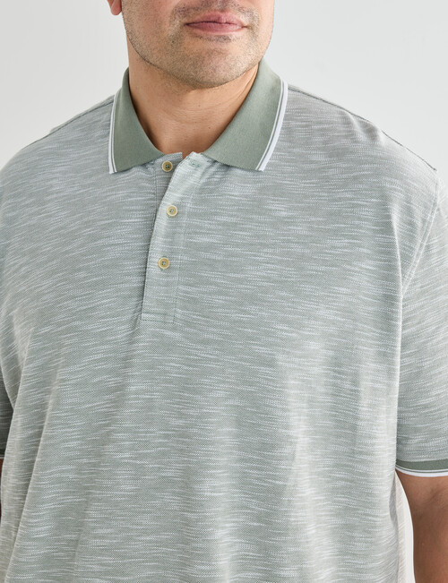 Chisel King Size Tipped Polo Shirt, Sage product photo View 04 L