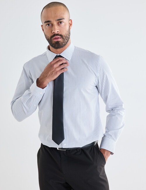 Laidlaw + Leeds Multi Stripe Long Sleeve Shirt, White product photo