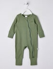 Teeny Weeny Sleep Waffle Sleepsuit, Khaki product photo