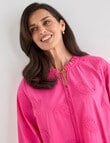 Ella J Embroidered Cotton Top, Pink product photo