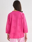 Ella J Embroidered Cotton Top, Pink product photo View 02 S