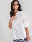 Ella J Embroidered Cotton Top, White product photo