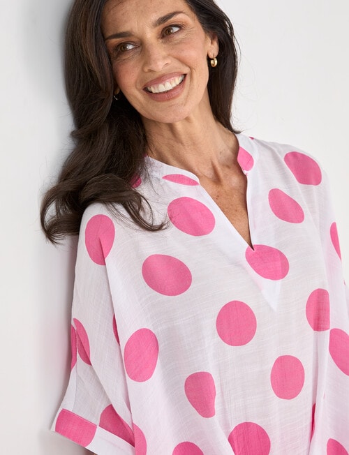 Ella J Spot Twist Front Top, Pink product photo View 04 L