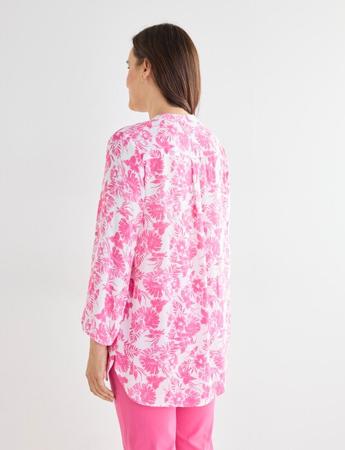 Ella J Longline Top, Pink Leaf product photo View 02 L