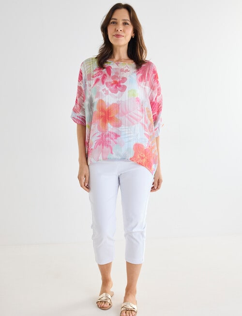 Ella J Drapey Top, Pink Print product photo View 03 L