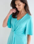 Ella J Tie Front Dress, Aqua product photo