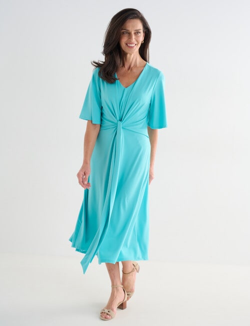 Ella J Tie Front Dress, Aqua product photo View 03 L