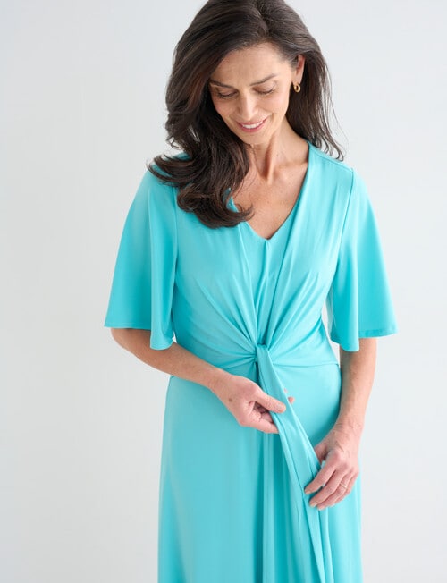 Ella J Tie Front Dress, Aqua product photo View 05 L