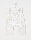 Little Bundle Stretch Cotton Essentials Ditsy Pants, White product photo