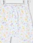 Little Bundle Stretch Cotton Essentials Ditsy Pants, White product photo View 02 S