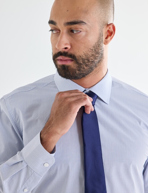 Laidlaw + Leeds Micro Check Long Sleeve Shirt, White product photo View 04 L