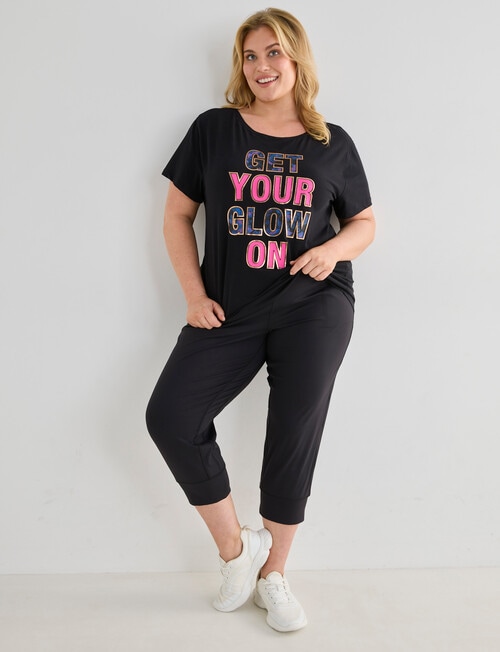 Superfit Curve Get Your Glow On Printed Tee, Black product photo View 03 L