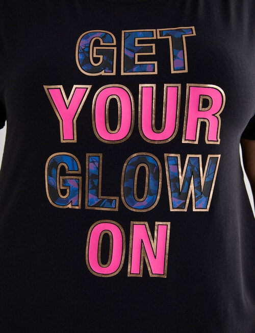 Superfit Curve Get Your Glow On Printed Tee, Black product photo View 04 L