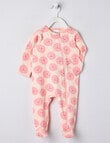 Teeny Weeny Apples Stretch Cotton Sleepsuit, Peach product photo