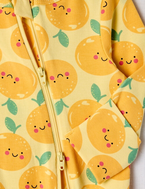 Teeny Weeny Oranges Stretch Cotton Sleepsuit, Orange product photo View 02 L