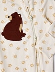 Teeny Weeny Bear Stretch Cotton Sleepsuit, Beige product photo View 02 S