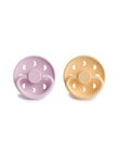 FRIGG Moon Silicone Pacifier, Purple & Yellow, 6-18m, 2-Pack product photo View 02 S