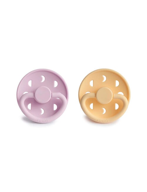 FRIGG Moon Silicone Pacifier, Purple & Yellow, 6-18m, 2-Pack product photo View 02 L