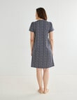 Ruby & Bloom Print V-Neck Nightie, Navy, 10-26 product photo View 02 S