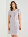 Ruby & Bloom Print V-Neck Nightie, Pale Pink, 10-26 product photo