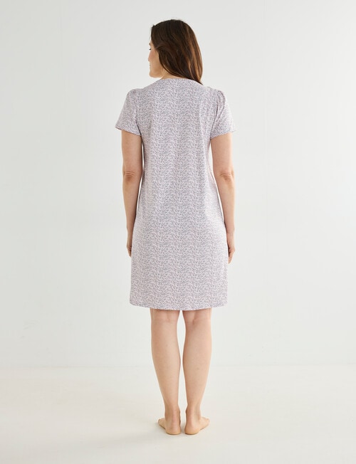 Ruby & Bloom Print V-Neck Nightie, Pale Pink, 10-26 product photo View 02 L