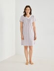 Ruby & Bloom Print V-Neck Nightie, Pale Pink, 10-26 product photo View 03 S