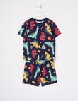 Sleep Mode Xmas Dino Short PJ Set, 2-8, Navy product photo